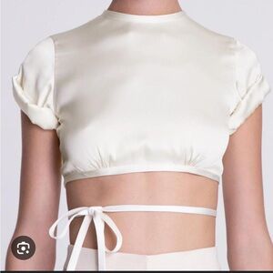 Orseund Iris silk wrap top in cream. Great condition, no signs of wear !